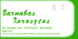barnabas korosztos business card